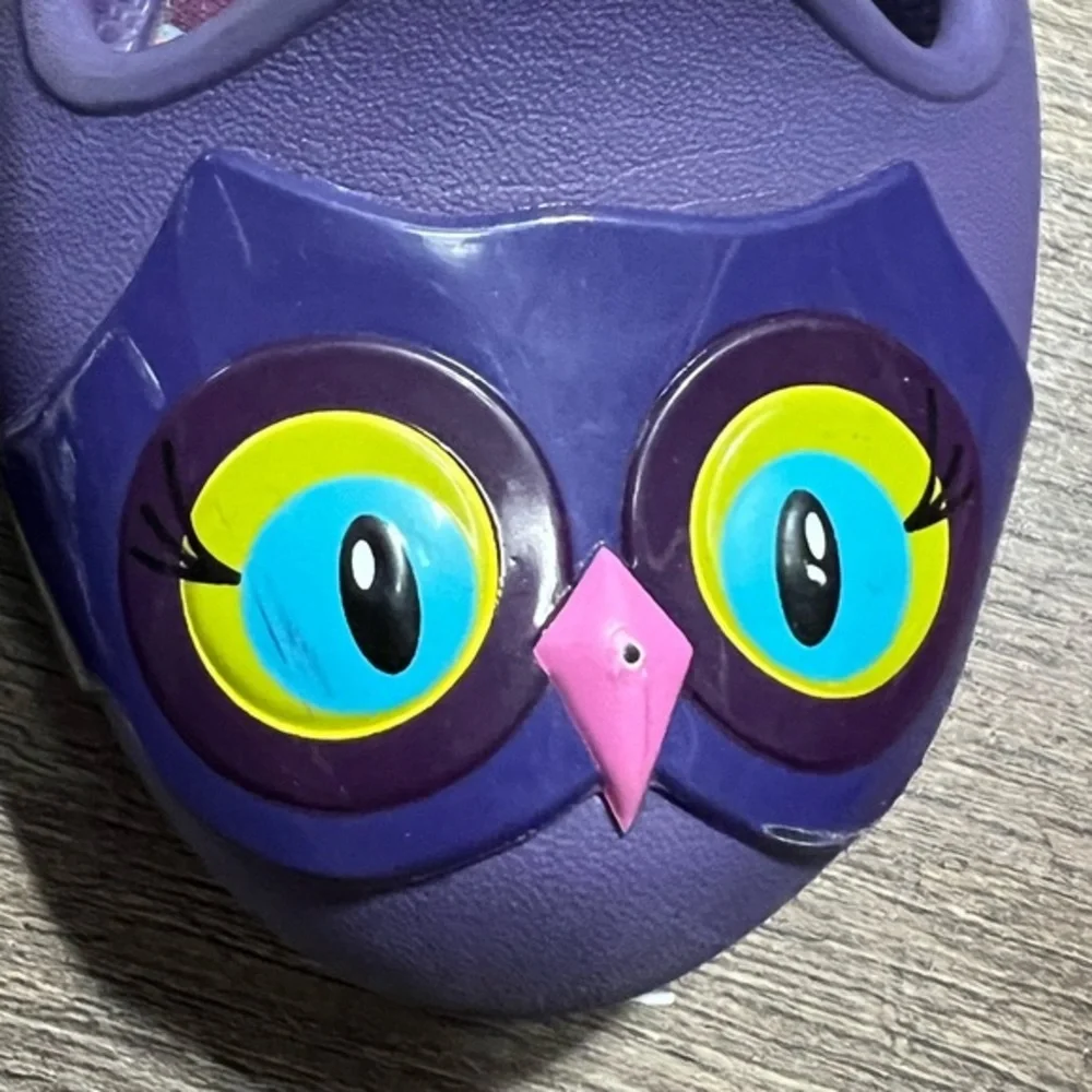 Crocs Purple Owl Slip On Shoes Size Child 8